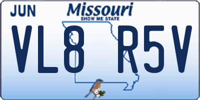 MO license plate VL8R5V