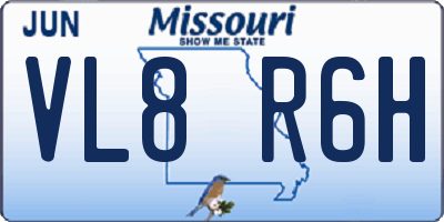 MO license plate VL8R6H