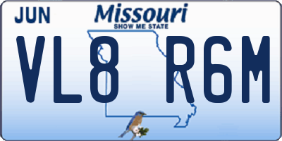 MO license plate VL8R6M
