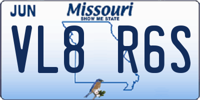 MO license plate VL8R6S