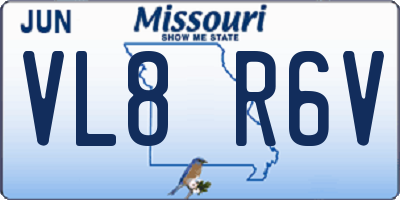MO license plate VL8R6V