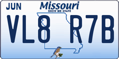 MO license plate VL8R7B