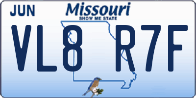 MO license plate VL8R7F