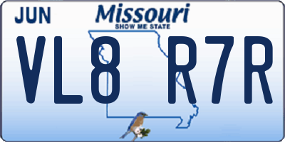 MO license plate VL8R7R