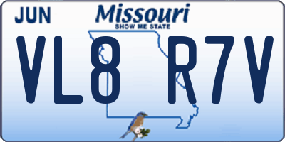 MO license plate VL8R7V