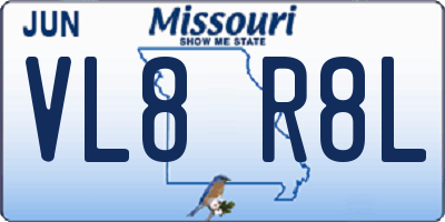 MO license plate VL8R8L