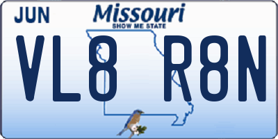 MO license plate VL8R8N
