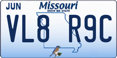 MO license plate VL8R9C