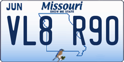 MO license plate VL8R9O