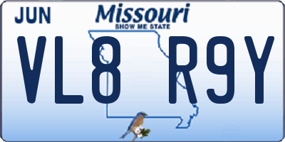 MO license plate VL8R9Y
