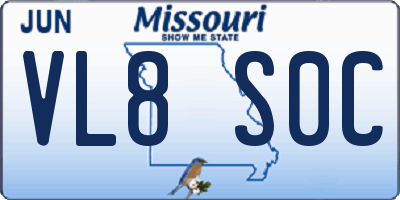 MO license plate VL8S0C