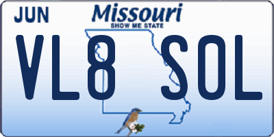 MO license plate VL8S0L