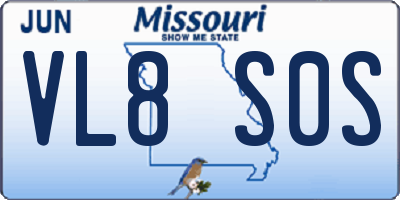 MO license plate VL8S0S