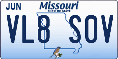 MO license plate VL8S0V