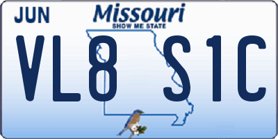 MO license plate VL8S1C