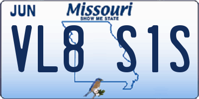 MO license plate VL8S1S