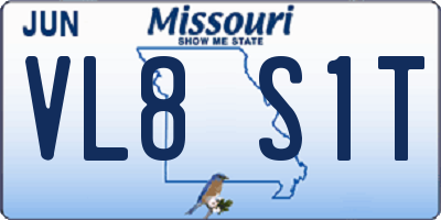MO license plate VL8S1T