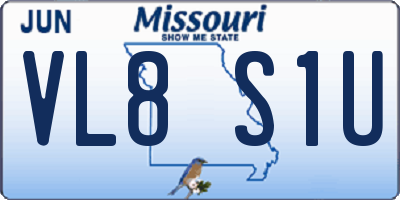 MO license plate VL8S1U