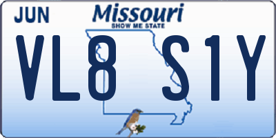 MO license plate VL8S1Y