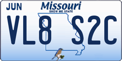 MO license plate VL8S2C