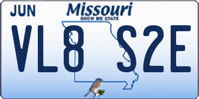 MO license plate VL8S2E