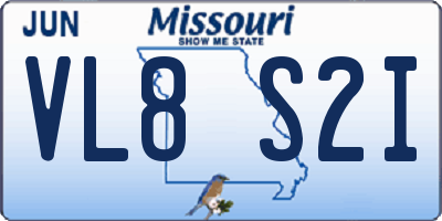 MO license plate VL8S2I