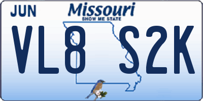 MO license plate VL8S2K