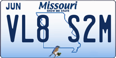 MO license plate VL8S2M
