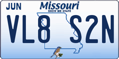 MO license plate VL8S2N
