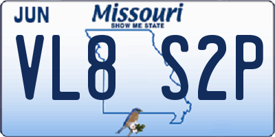 MO license plate VL8S2P