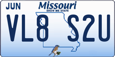 MO license plate VL8S2U
