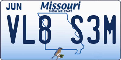 MO license plate VL8S3M