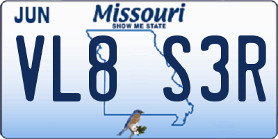 MO license plate VL8S3R
