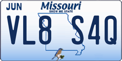 MO license plate VL8S4Q