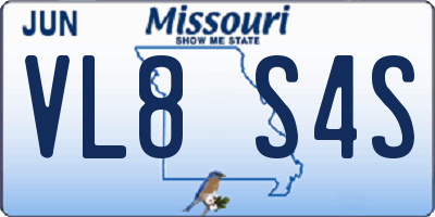 MO license plate VL8S4S