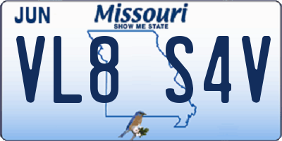 MO license plate VL8S4V