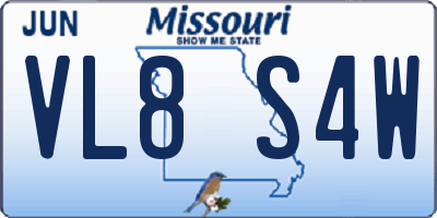 MO license plate VL8S4W