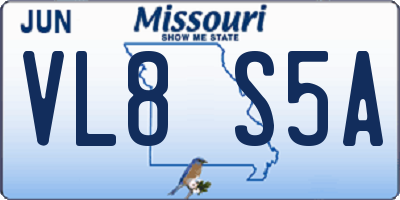 MO license plate VL8S5A