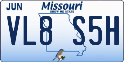 MO license plate VL8S5H