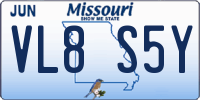 MO license plate VL8S5Y