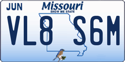 MO license plate VL8S6M