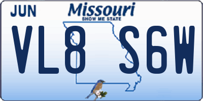 MO license plate VL8S6W