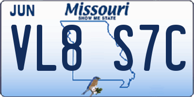 MO license plate VL8S7C