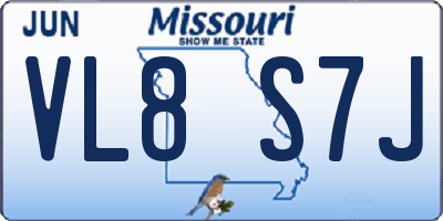 MO license plate VL8S7J