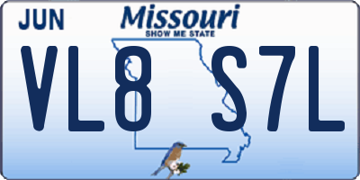 MO license plate VL8S7L