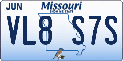 MO license plate VL8S7S