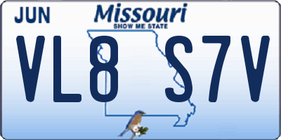MO license plate VL8S7V
