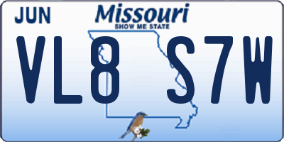 MO license plate VL8S7W
