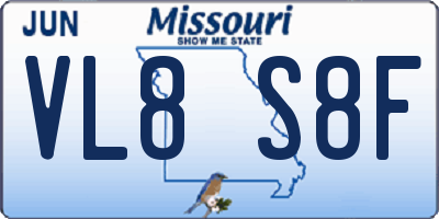 MO license plate VL8S8F
