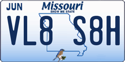 MO license plate VL8S8H